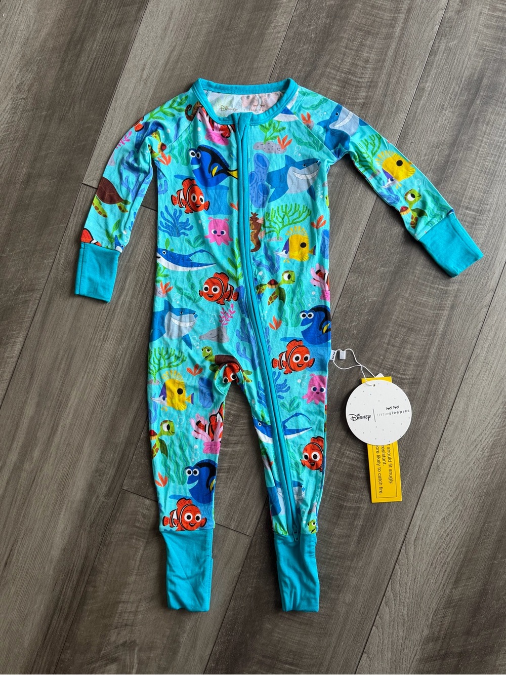 NWT Little Sleepies Disney Finding Nemo Nemo’s Reef Zippy Bamboo Sleeper 6-12M